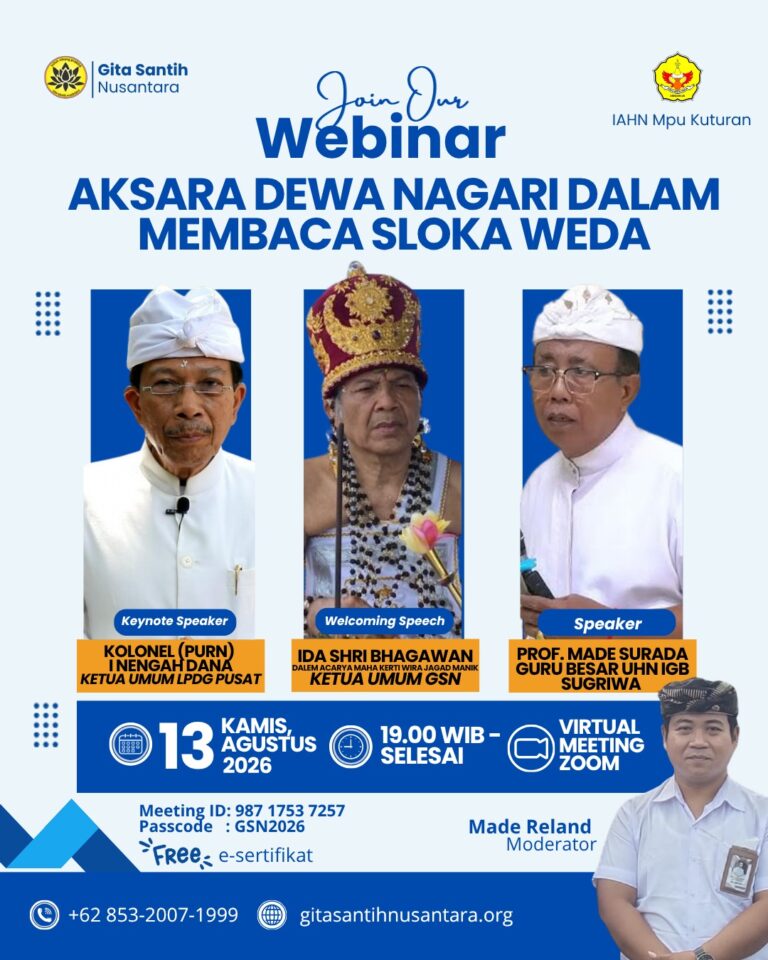 WEBINAR AKSARA DEWANAGARI DALAM MEMBACA SLOKA WEDA